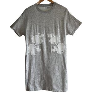 Carven crew neck sweatshirt dress with mesh floral size S excellent condition